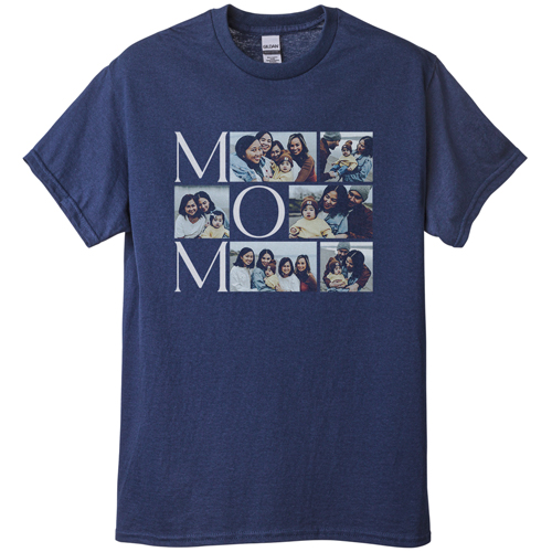 Mom's Collage T-shirt, Adult (XXL), Navy, Customizable front & back, Black