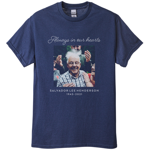 Gallery of One Square T-shirt, Adult (XXL), Navy, Customizable front & back, White, white