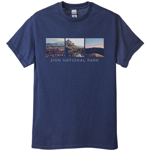 Gallery of Three Squares T-shirt, Adult (XXL), Navy, Customizable front, White, white