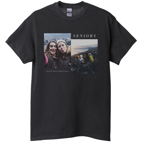 Gallery of Two T-shirt, Adult (3XL), Black, Customizable front, White