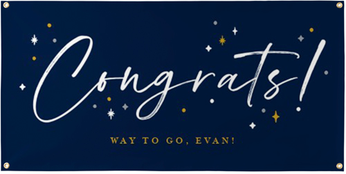 Congrats Vinyl Banner, Blue