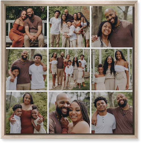 Gallery Grid of Nine Wall Art, Metallic, Single piece, Mounted, 16x16, Multicolor, multi