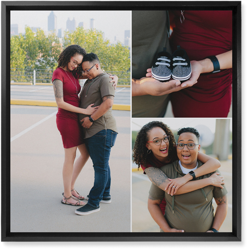 Three Piece Wall Art, Black, Single piece, Mounted, 16x16, Multicolor, multi