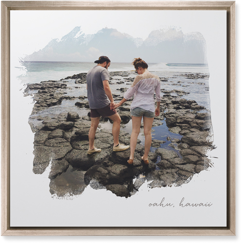 Brushstrokes Wall Art, Metallic, Single piece, Mounted, 16x16, White, white