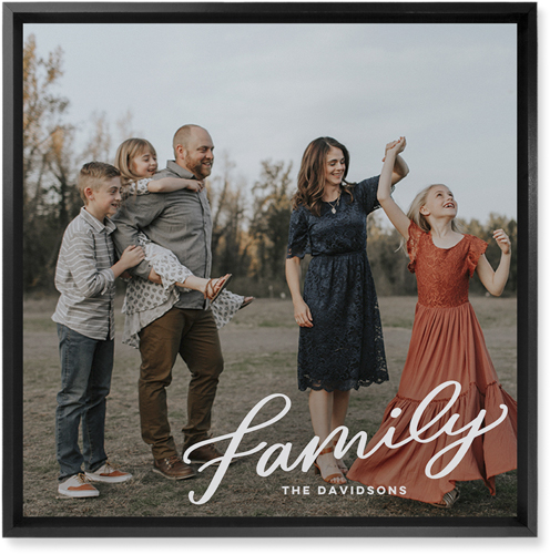 Family Letters Wall Art, Black, Single piece, Mounted, 16x16, White, white