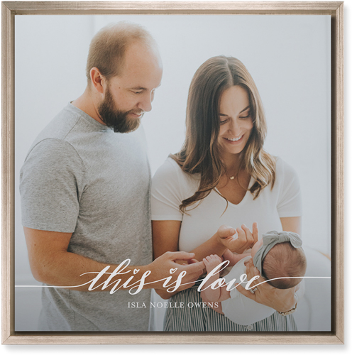 Love Is Portrait Wall Art, Metallic, Single piece, Mounted, 16x16, White, white