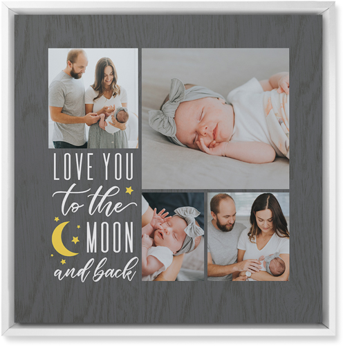 Moonbeams Wall Art, White, Single piece, Mounted, 16x16, Gray