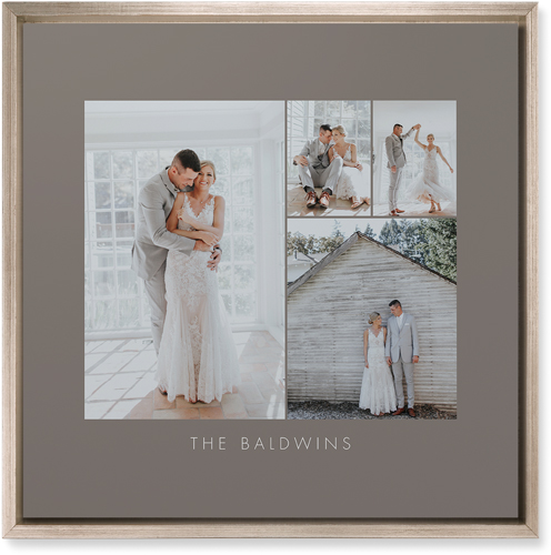 Four Corners Wall Art, Metallic, Single piece, Mounted, 16x16, Gray, ash