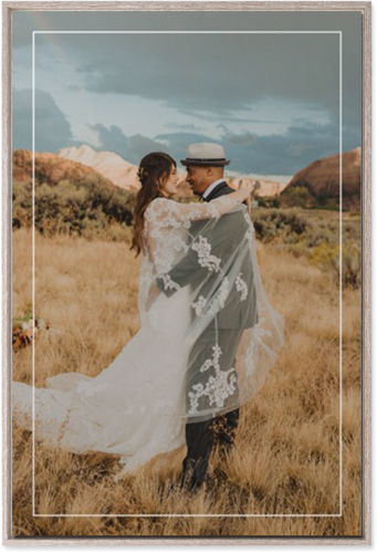 Floating Frame Portrait Wall Art, Rustic, Single piece, Mounted, 24x36, White