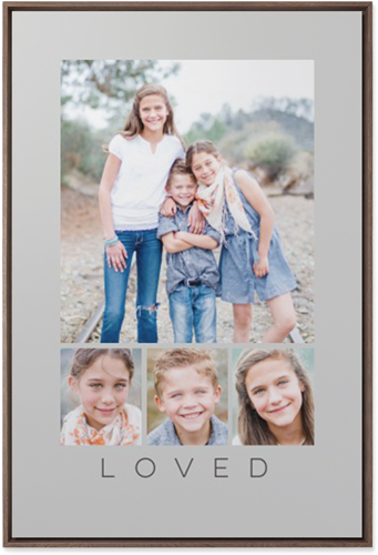 Four Real Wall Art, Walnut, Single piece, Mounted, 24x36, Gray, silver lining