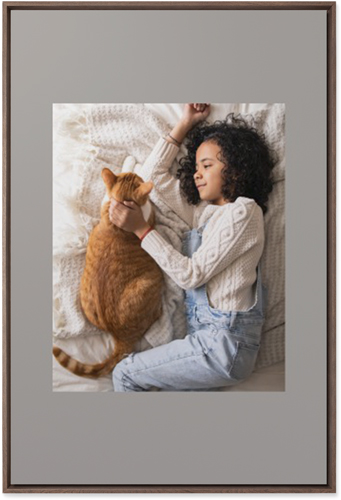 Full Frame One Wall Art, Walnut, Single piece, Mounted, 24x36, Gray