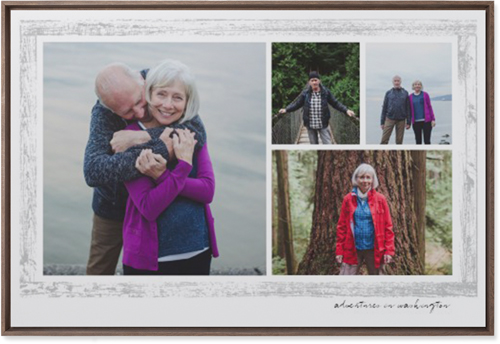 Brushed Border Collage Of Four Wall Art, Walnut, Single piece, Mounted, 24x36, Gray, smoke