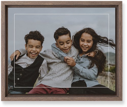 Floating Frame Wall Art, Walnut, Single piece, Mounted, 8x10, White, white