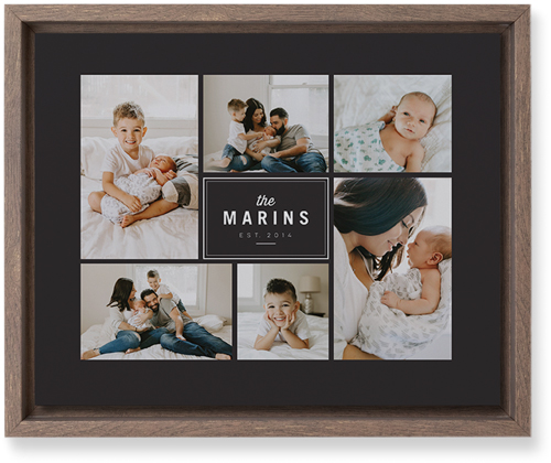 Round We Go Wall Art, Walnut, Single piece, Mounted, 8x10, Gray, charcoal