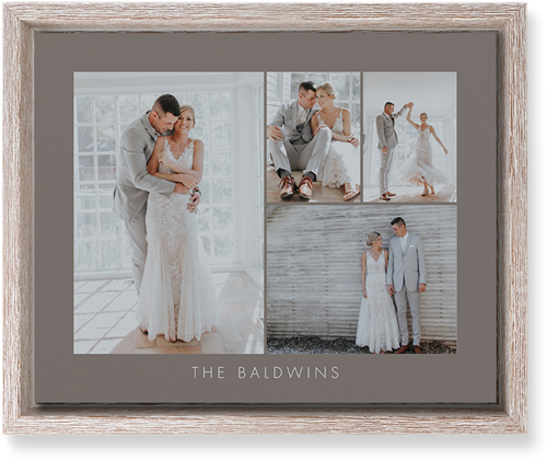 Four Corners Wall Art, Rustic, Single piece, Mounted, 8x10, Gray, ash