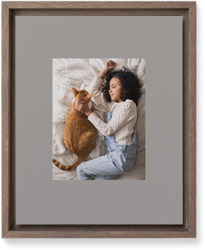 Full Frame One Wall Art, Walnut, Single piece, Mounted, 8x10, Gray, stone