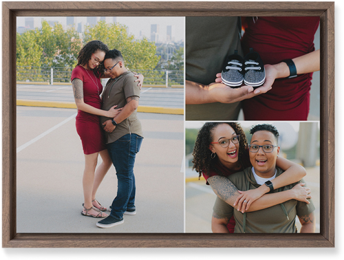 Three Piece Wall Art, Walnut, Single piece, Mounted, 10x14, Multicolor