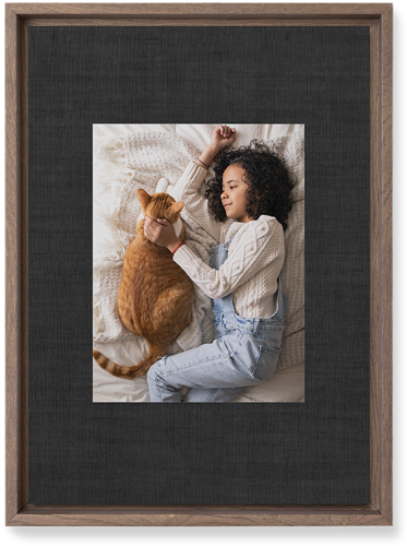 Full Frame One Wall Art, Walnut, Single piece, Mounted, 10x14, Black, black