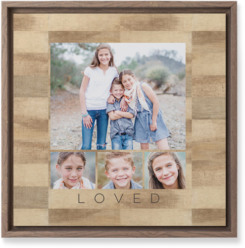 Four Real Wall Art, Walnut, Single piece, Mounted, 12x12, Beige, khaki