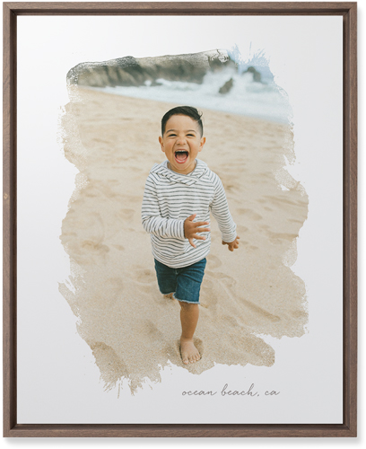 Brushstrokes Portrait Wall Art, Walnut, Single piece, Mounted, 16x20, White, white