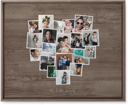 Heart Strings Wall Art, Walnut, Single piece, Mounted, 16x20, Brown