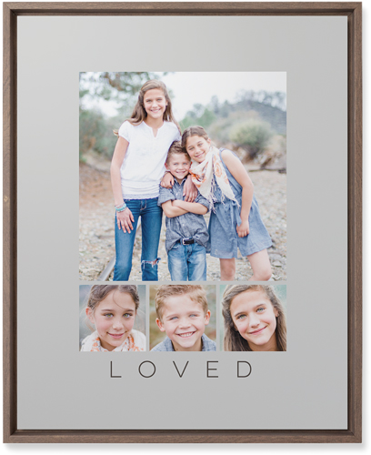 Four Real Wall Art, Walnut, Single piece, Mounted, 16x20, Gray
