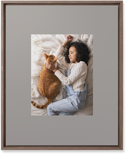 Full Frame One Wall Art, Walnut, Single piece, Mounted, 16x20, Gray, stone