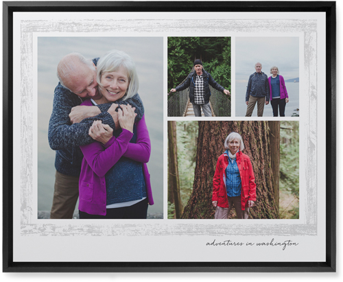 Brushed Border Collage Of Four Wall Art, Black, Single piece, Mounted, 16x20, Gray, smoke