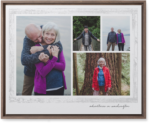 Brushed Border Collage Of Four Wall Art, Walnut, Single piece, Mounted, 16x20, Gray, smoke