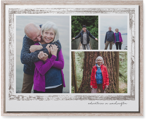 Brushed Border Collage Of Four Wall Art, Rustic, Single piece, Mounted, 16x20, Brown, taupe