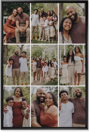 Gallery Grid of Nine Wall Art, Black, Single piece, Mounted, 20x30, Multicolor, multi