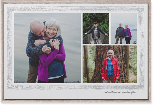 Brushed Border Collage Of Four Wall Art, Rustic, Single piece, Mounted, 20x30, Gray, smoke