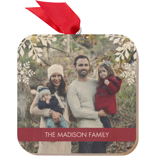 Merry Craft Wooden Ornament, Red, Square, fire engine