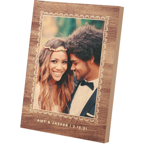 Bohemian Frame Wooden Plaque, 5x7, Beige