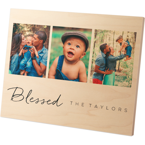 Blessed Gallery Of Three Wooden Plaque, 8x10, Multicolor