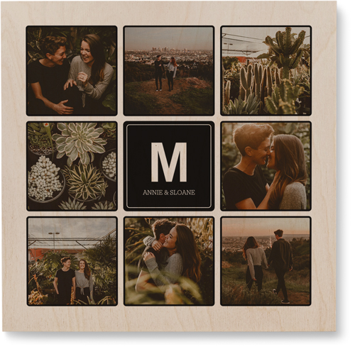 Photo Tiles Wall Art, Single piece, Wood, 12x12, Black, black