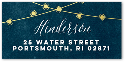 Glowing Night Address Label, Blue, Address Label, Matte, Stormy Blue