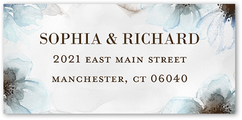 Gentle Petals Address Label, Blue, Address Label, Matte, Lightest Turquoise