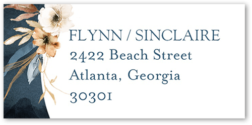 Wild Botanic Address Label, Blue, Address Label, Matte