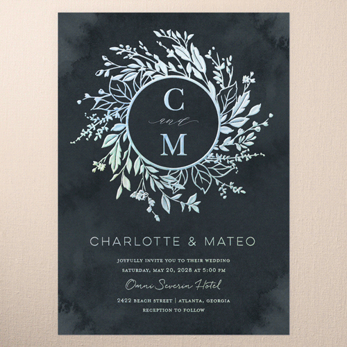 Modern Black Wedding Invitations