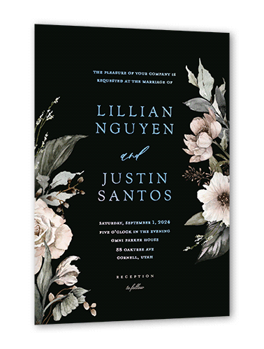 Matte Black Wedding Invitation