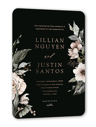 Black And Rose Gold Invitations