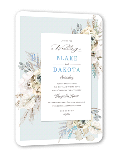 Pastel Hues Wedding Invitation, Iridescent Foil, Grey, 5x7, Matte, Personalized Foil Cardstock, Rounded
