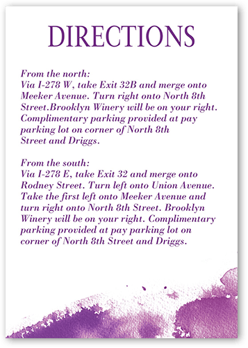 Excellent Watermark Wedding Enclosure Card, Purple, Matte, 100% Recycled Cardstock , Square