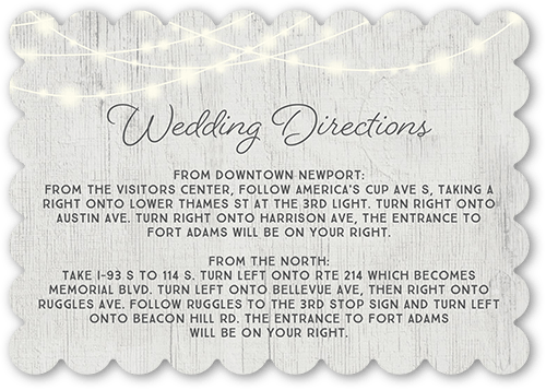 Glowing Ceremony Wedding Enclosure Card, Grey, Pearl Shimmer Cardstock, Scallop