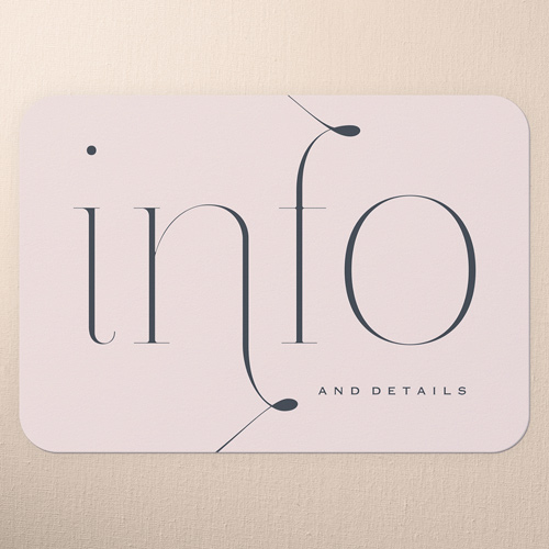 Elegant Embellishment Wedding Enclosure Card, Pink, 100% Recycled Cardstock , Rounded