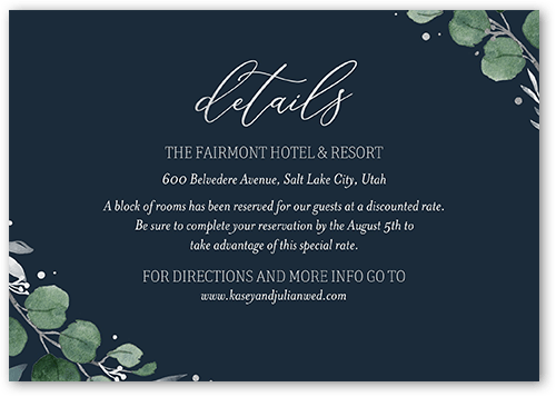 Brushed Botanicals Wedding Enclosure Card, Grey, Silver Foil, Matte, Signature Smooth Cardstock, Square