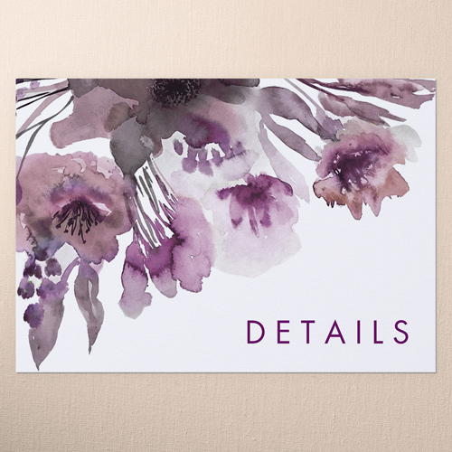 Abstract Bouquet Wedding Enclosure Card, Purple, Matte, Signature Smooth Cardstock, Square