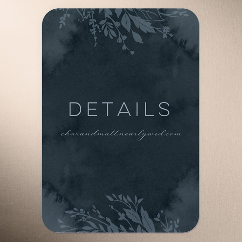 Garland Initials Wedding Enclosure Card, Black, 100% Recycled Cardstock , Rounded, Silhouette