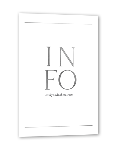 Editorial Lover Wedding Enclosure Card, Silver Foil, White, Matte, Signature Smooth Cardstock, Square, White